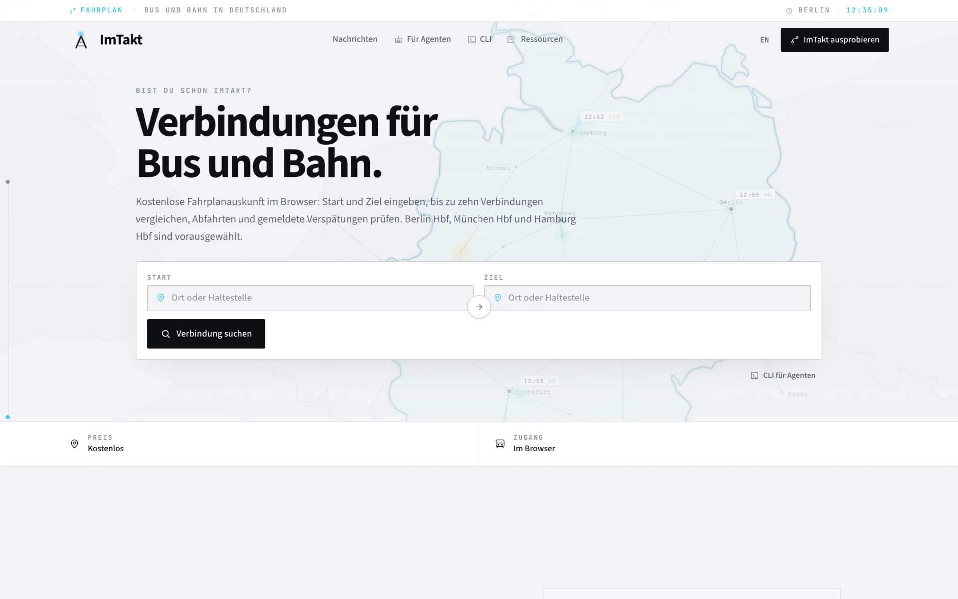 ImTakt. Transit CLI and try for agents.